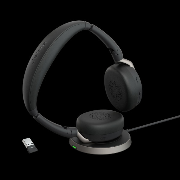 Jabra Evolve2 65 Flex MS Stereo Link380a con base de carga
