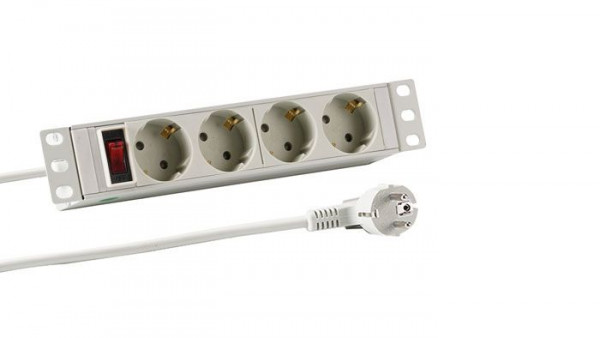 ALLNET Regleta de 4 tomas para Rack de 10", gris