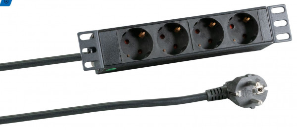 ALLNET Regleta 4 tomas para Rack de 10", negro